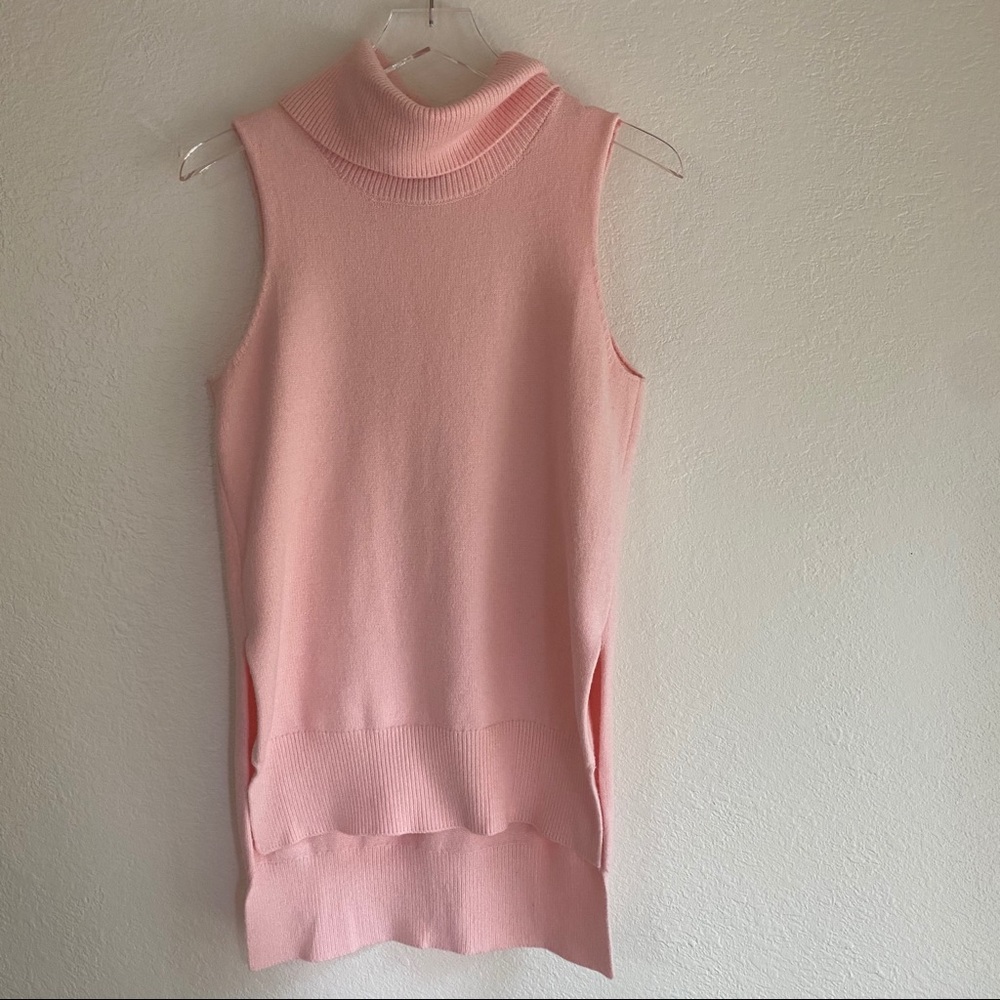 CARMEN MARC VALVO pink rollneck sleeveless sweater - Picture 2 of 12